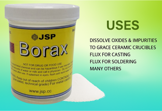 JSP Borax Acid for Gold Refining – 8 oz or 2 lb Jar | Flux for Melting & Oxidation Protection