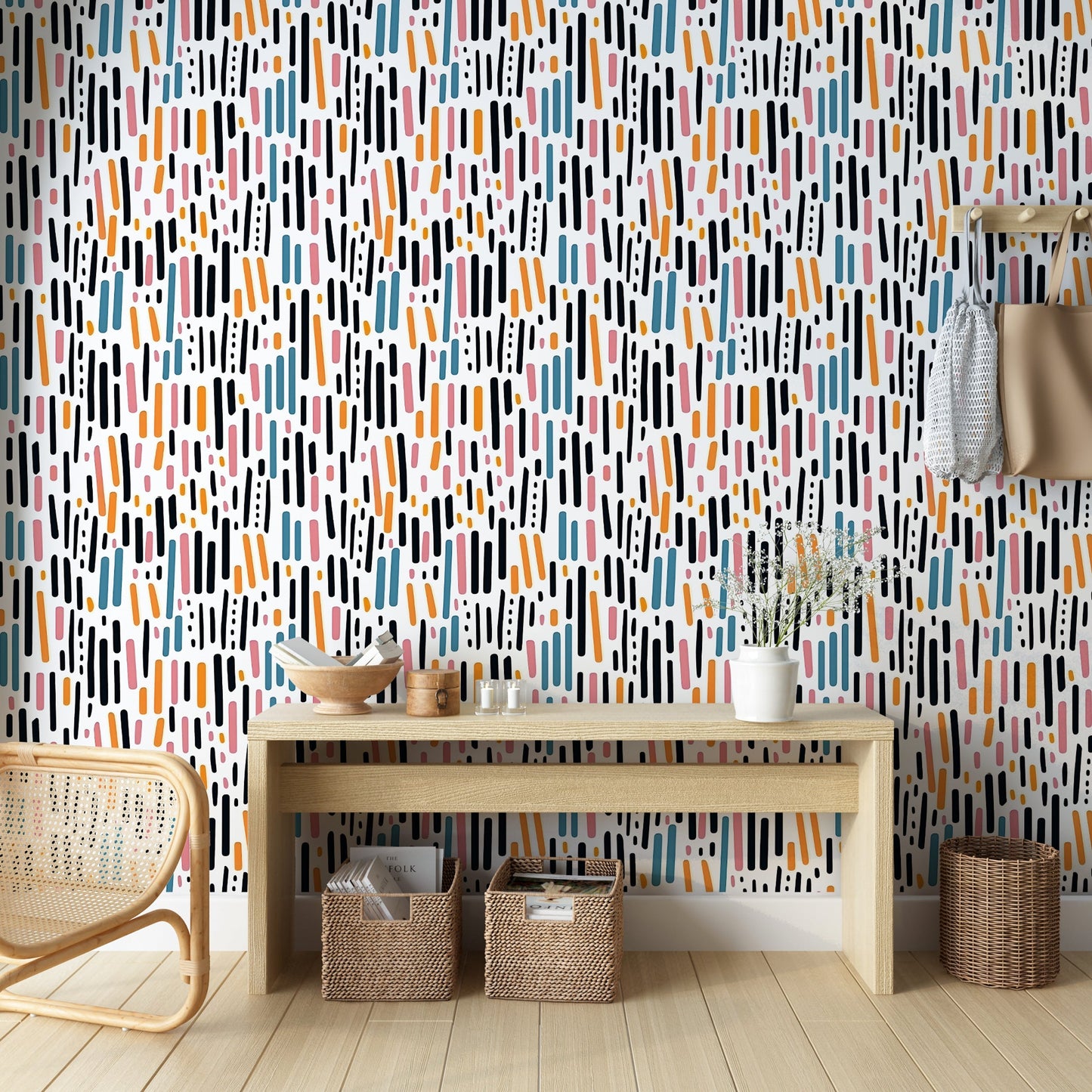 Colorful Abstract Dashes Wallpaper