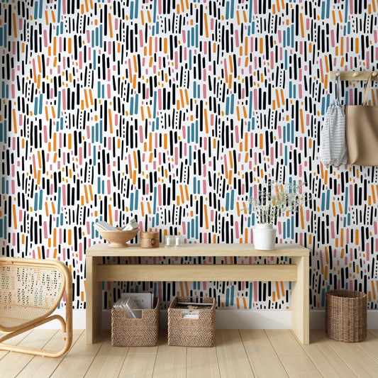 Colorful Abstract Dashes Wallpaper