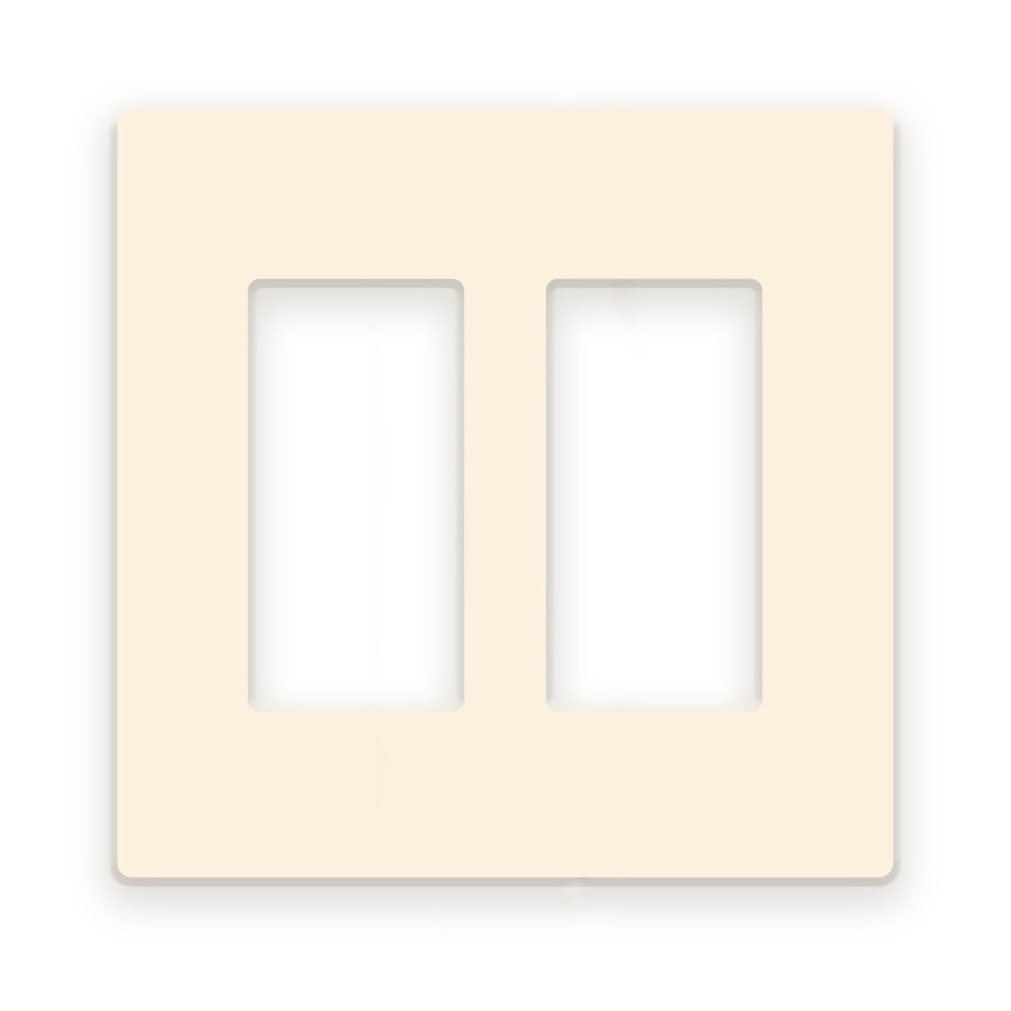 2 Gang Almond Screwless Rocker Switch Wall Plate