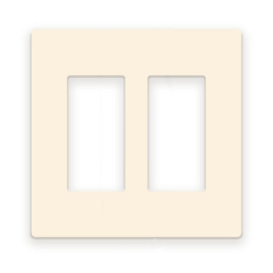 2 Gang Almond Screwless Rocker Switch Wall Plate