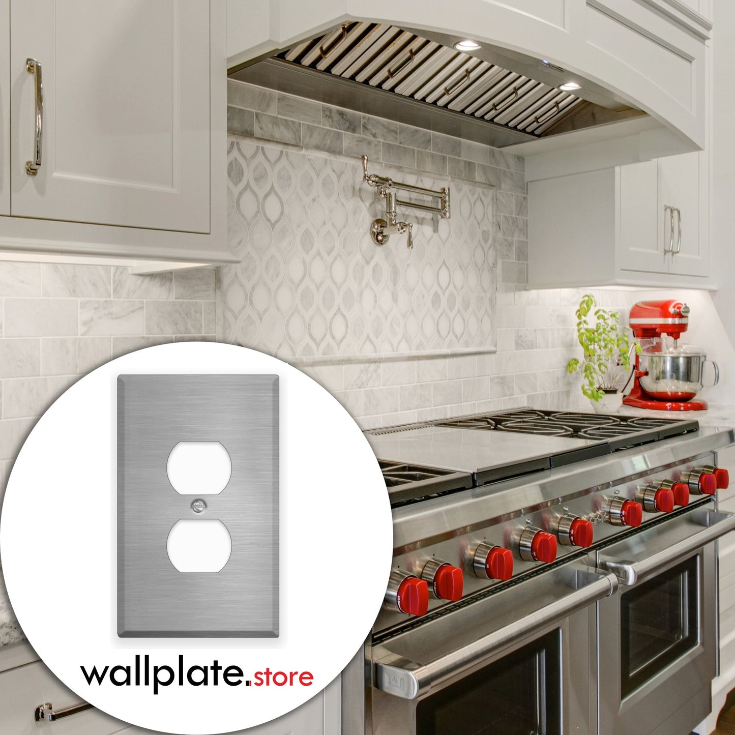 1 Gang Stainless Steel Oversized Duplex Receptacle Cover