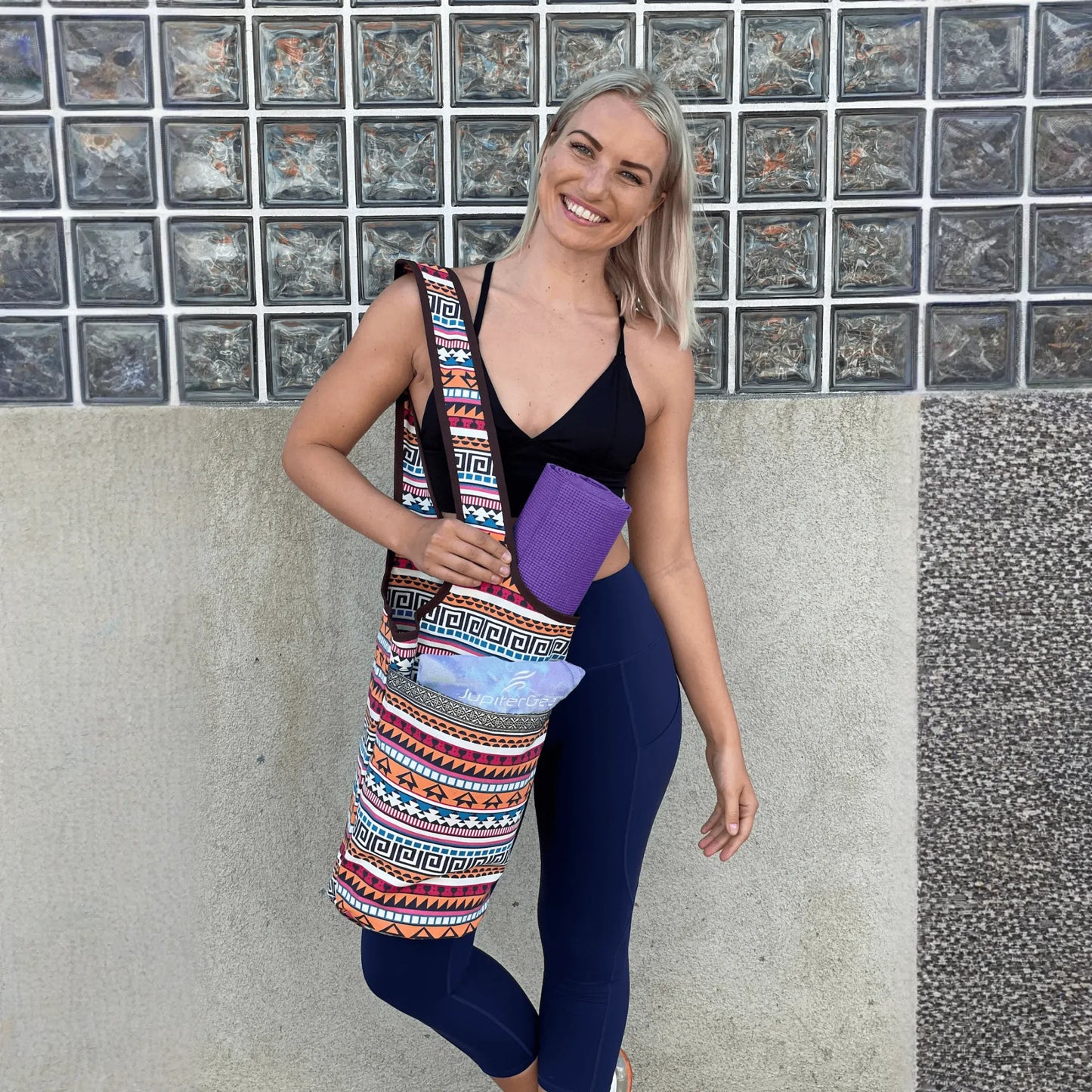 JupiterGear Yoga Mat Carrying Tote Bag with Large Pockets