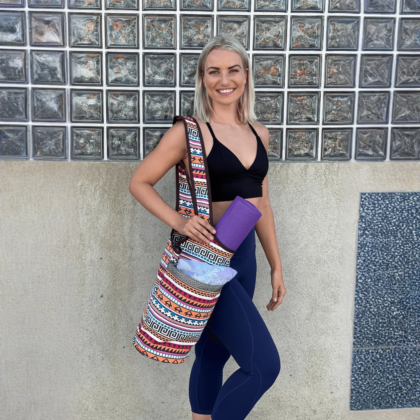 JupiterGear Yoga Mat Carrying Tote Bag with Large Pockets