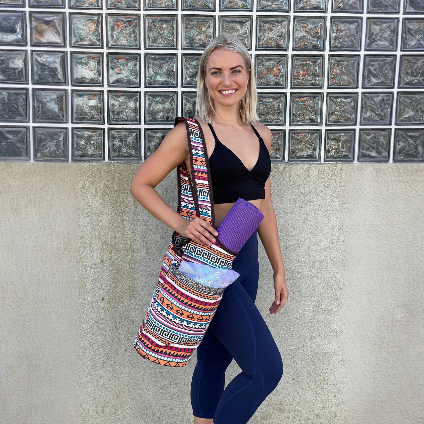 JupiterGear Yoga Mat Carrying Tote Bag with Large Size Pockets | Multipurpose and Fit Most Size Mats