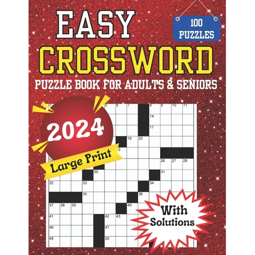 2024 Large Print Easy Crossword Puzzle Book For Adults & Seniors