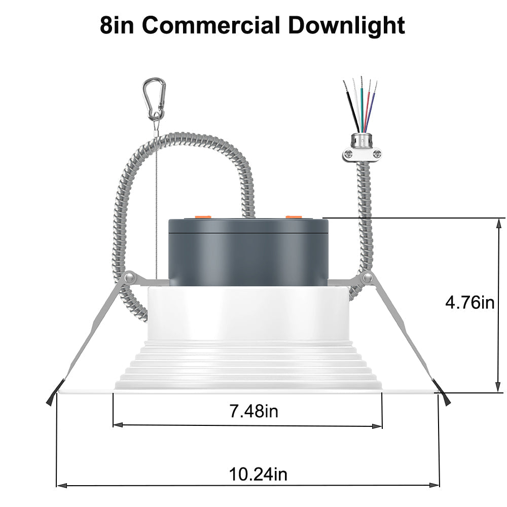 Commercial LED Downlight 6inch 8inch 9.5inch 13W-40W Power & CCT Tunable 2700K/3000K/3500K/4000K/5000K Dimmable Recessed Ceiling Lights