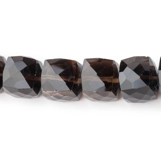 9-11mm Smoky Quartz Faceted Cube Beads 8 inch 21 pieces