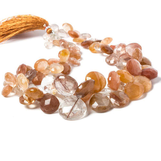 9-20mm Rutilated Quartz Beads Heart Briolette 15 inch 80 pieces