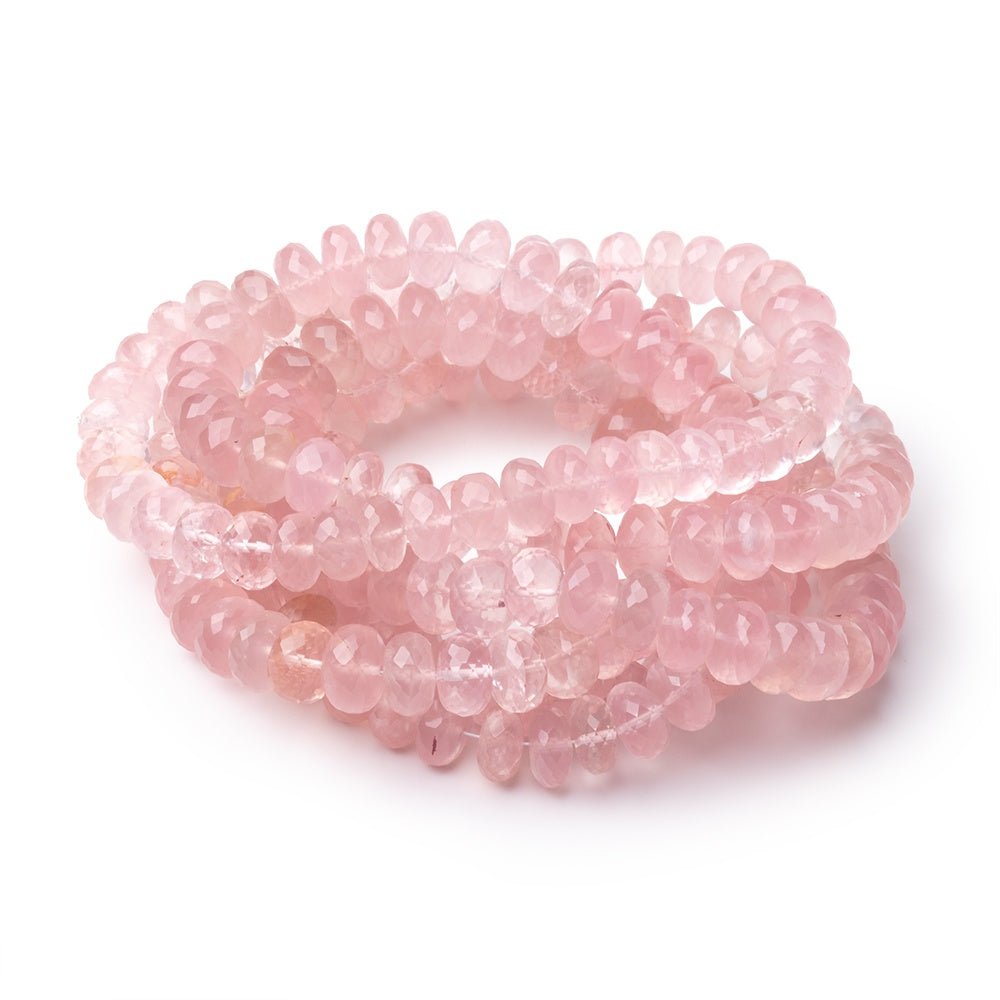 9-9.5mm Rose Quartz Faceted Rondelle Beads 16 inch 72 pieces AA