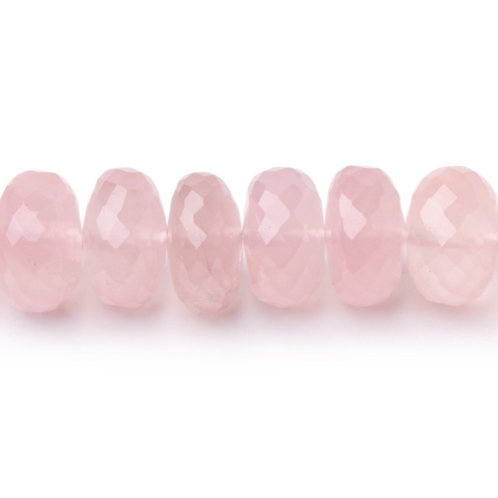 9-9.5mm Rose Quartz Faceted Rondelle Beads 16 inch 72 pieces AA