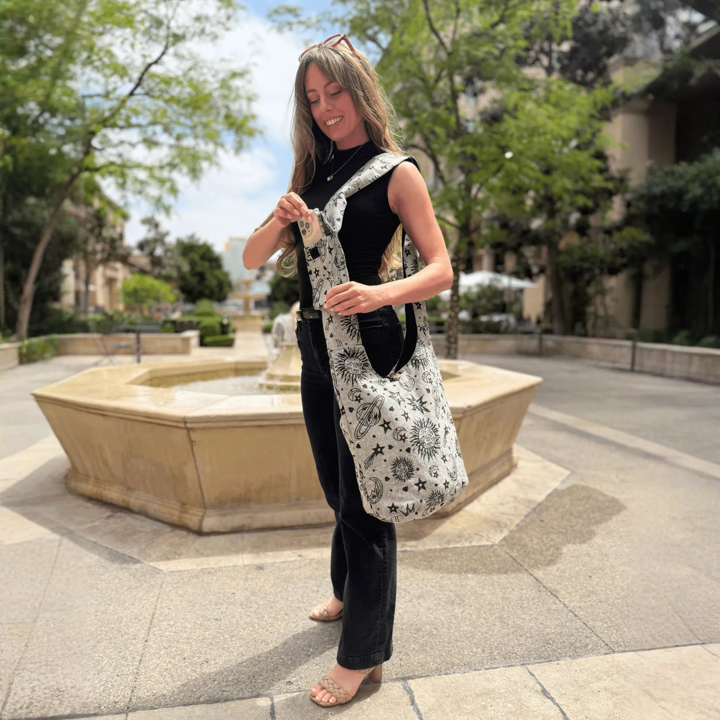 Kathmandu Collection Celestial Print Hobo Bag