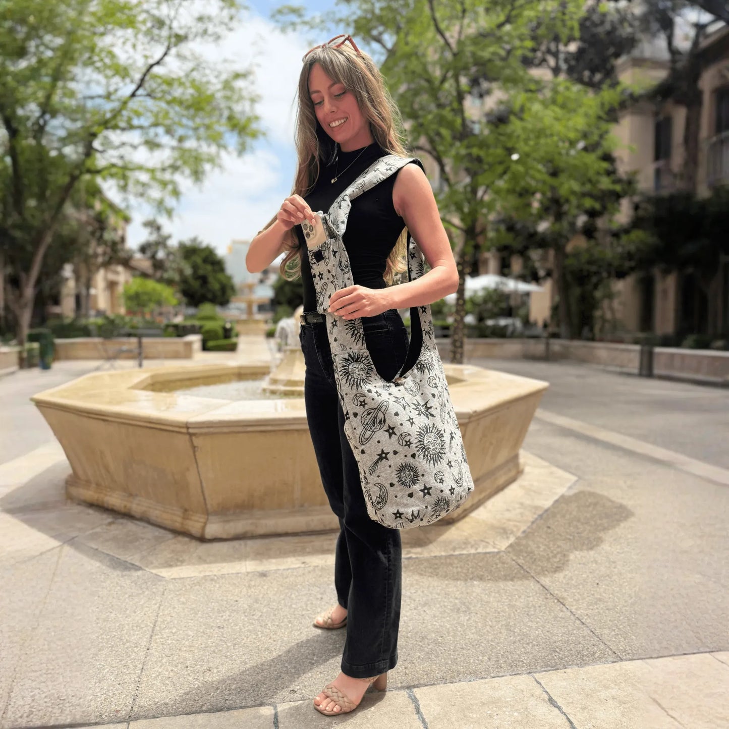Kathmandu Collection Celestial Print Hobo Bag
