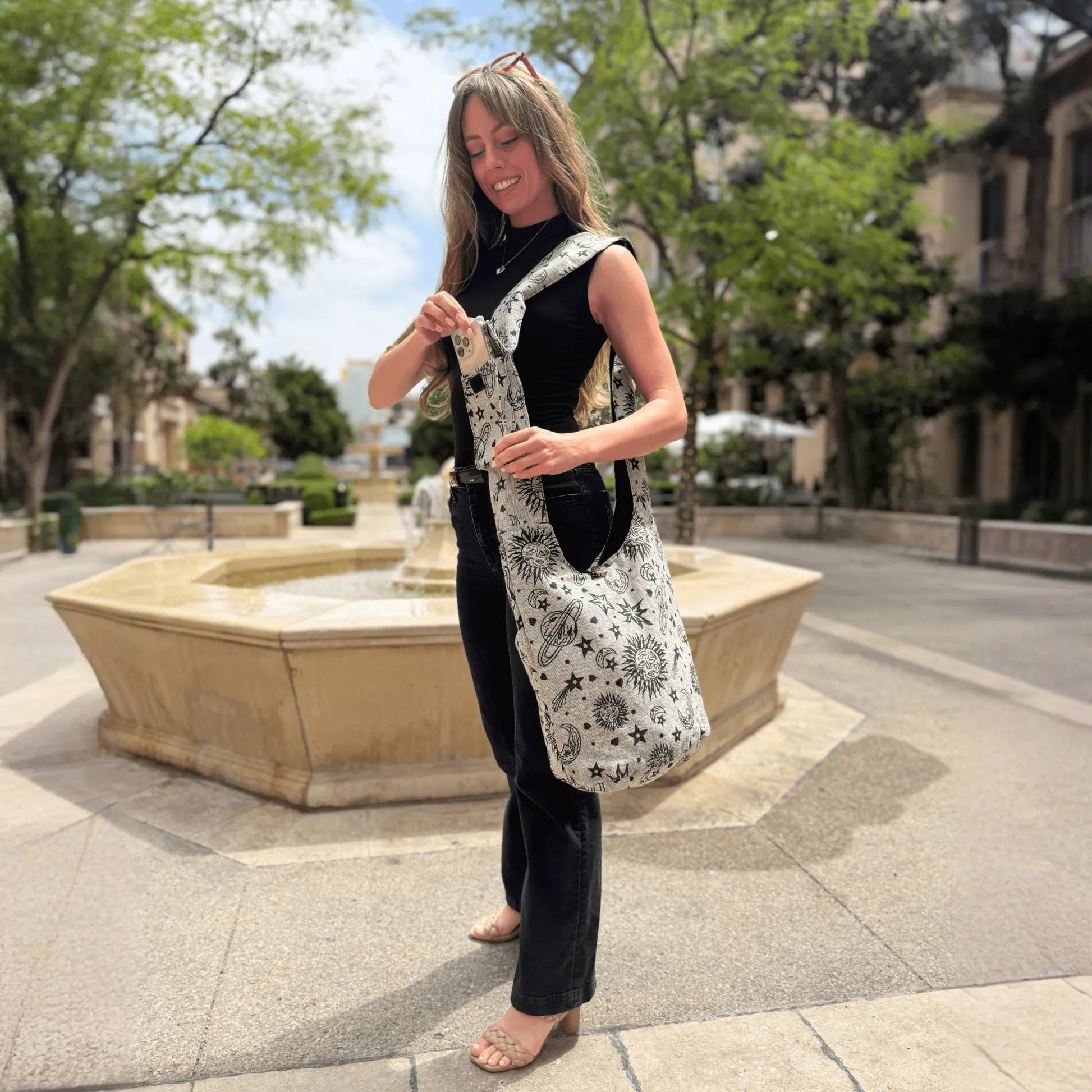 Kathmandu Collection Celestial Print Hobo Bag