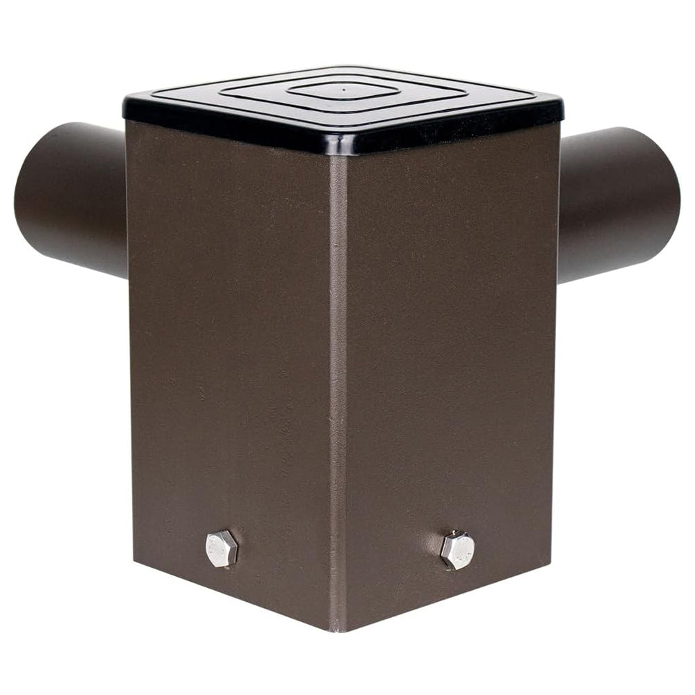 4" 90° Twin Square Horizontal Tenon Adapter for Square Light Pole, Outdoor LED Street Light, Roadway Light, Parking Lot Light Mounting Bracket