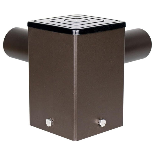 4" 90° Twin Square Horizontal Tenon Adapter for Square Light Pole, Outdoor LED Street Light, Roadway Light, Parking Lot Light Mounting Bracket