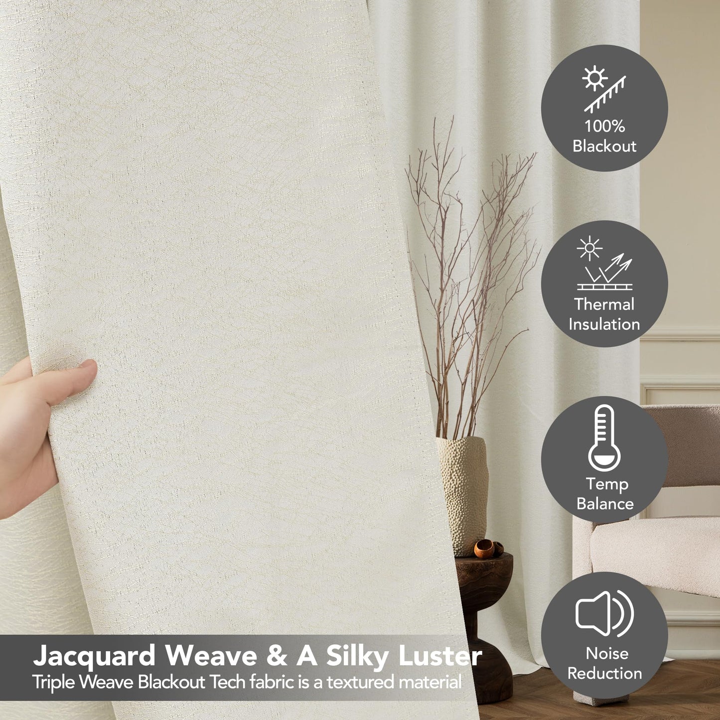 Pink Jacquard Blackout Curtains, 52x63 Inch