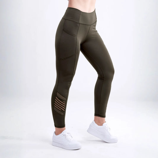 JupiterGear High-Waisted Pilates Leggings with Side Pockets & Mesh Panels