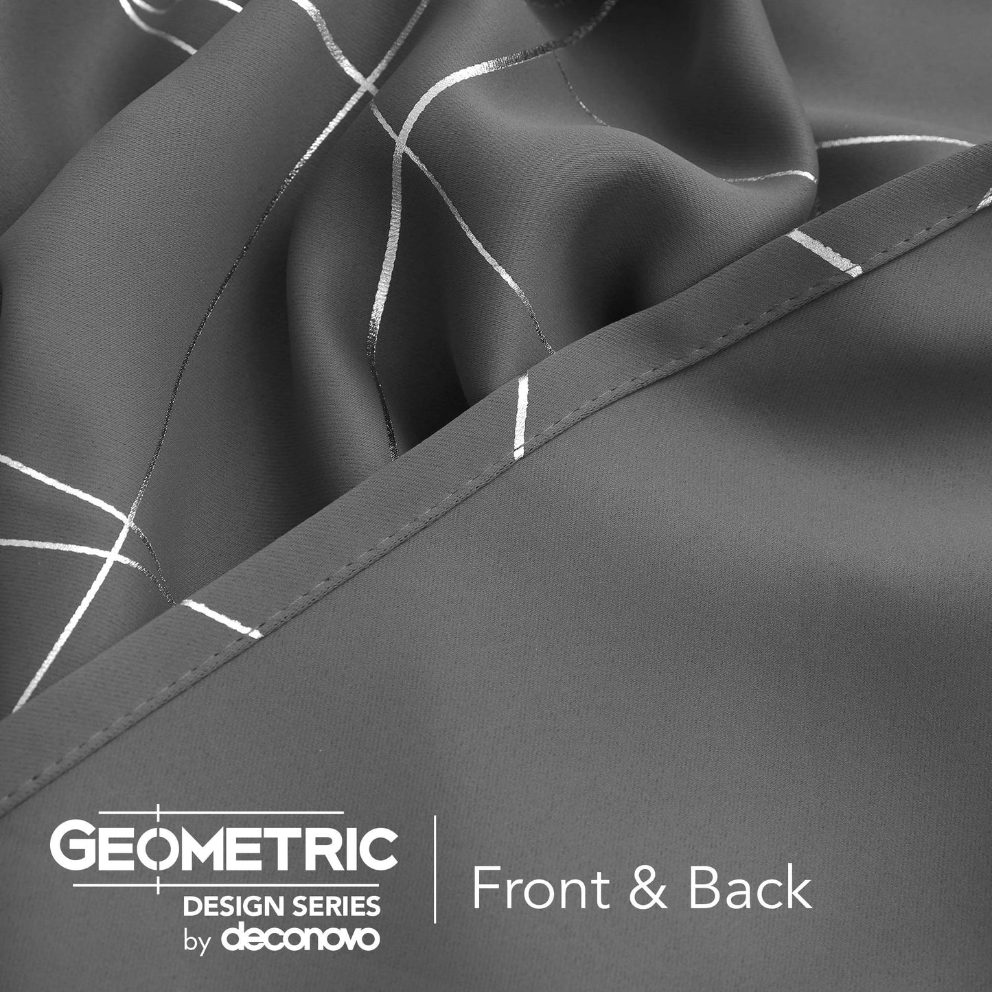 Geometric Blackout Curtains, Taupe, 52x108 Inch, 2 Panels