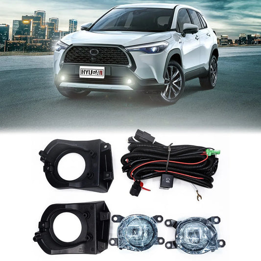 LED Fog Lights Assembly Fit for 2020~ Toyota Corolla Cross with Wiring & Switch