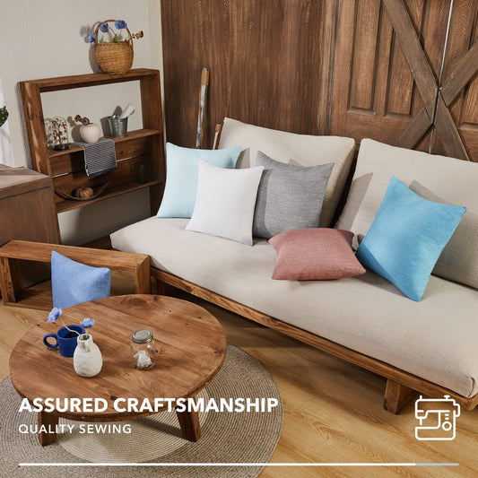 Faux Linen Pillow Covers, 18x18 Inch, Set of 4