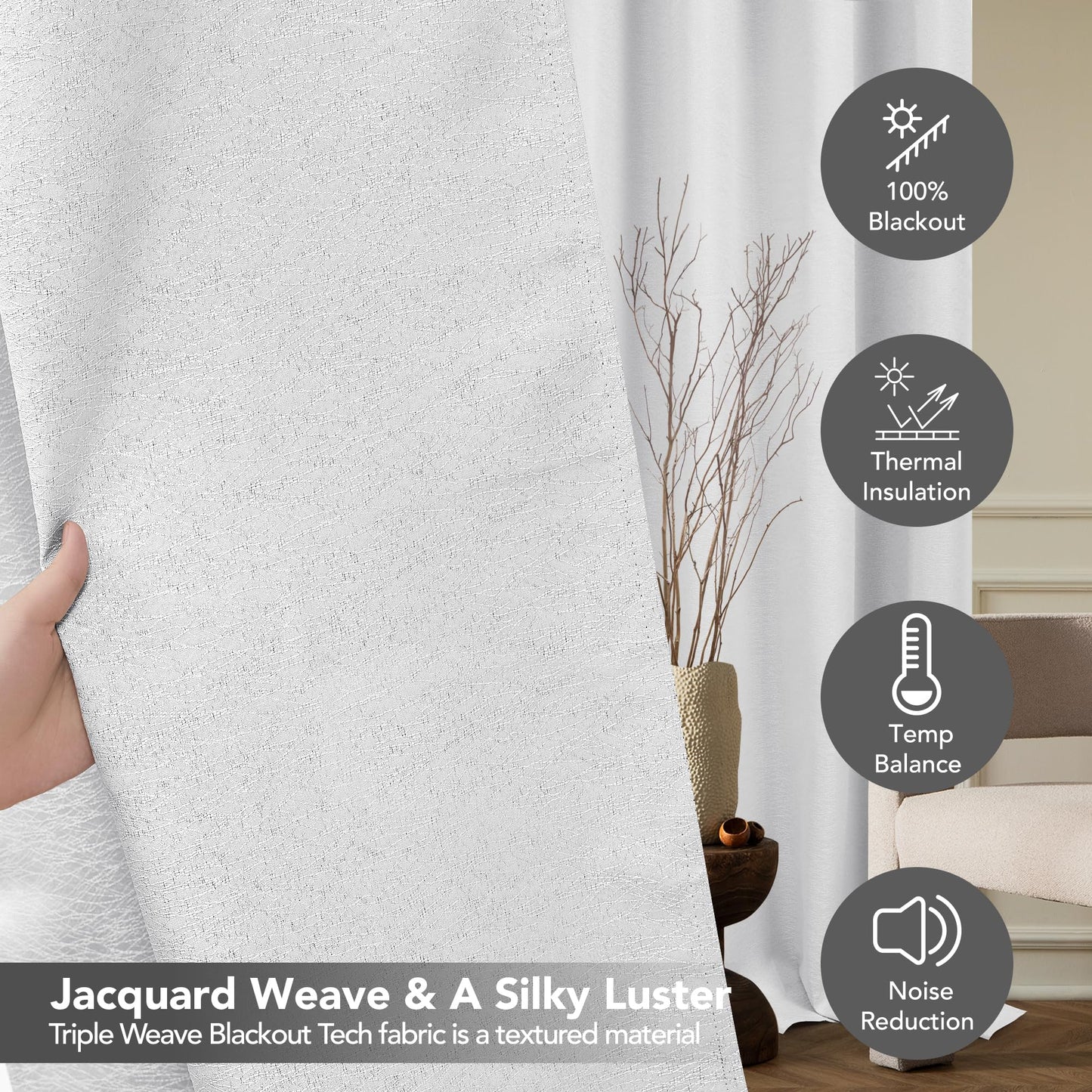 Pink Jacquard Blackout Curtains, 52x63 Inch