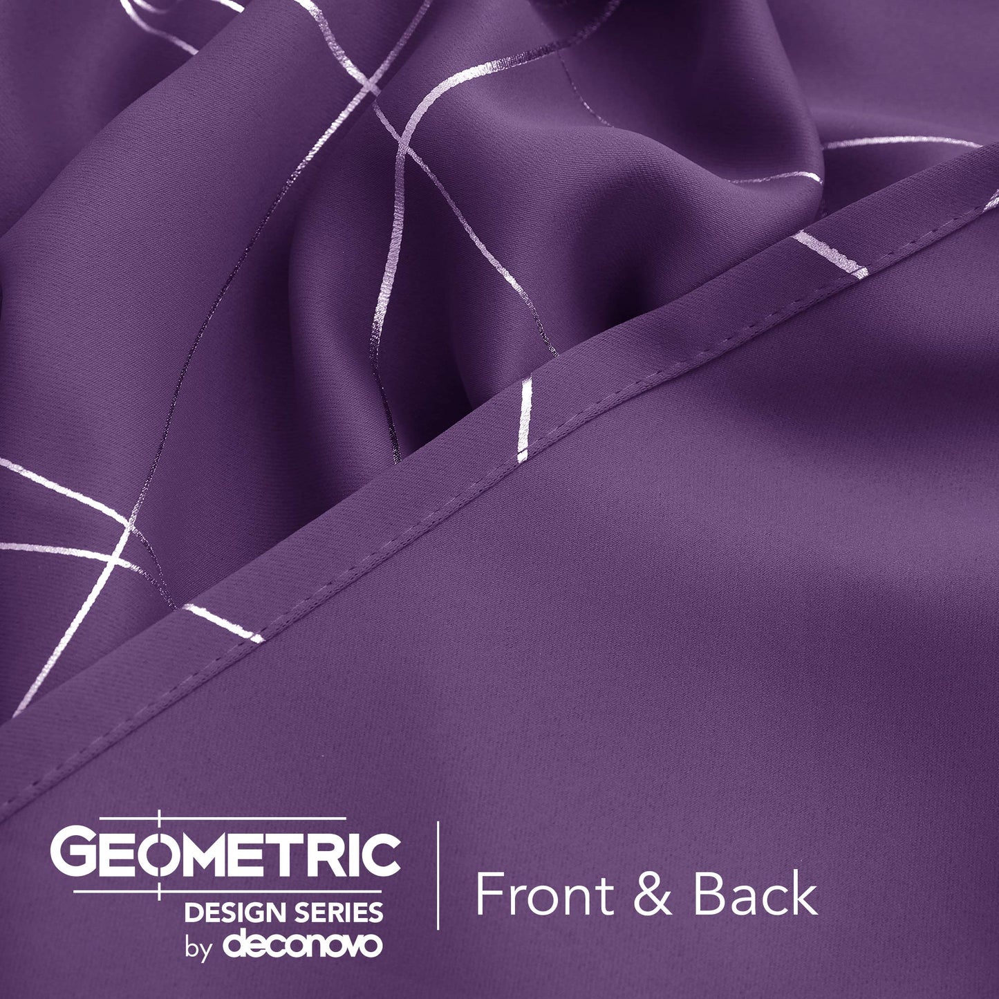 Geometric Blackout Curtains, Taupe, 52x108 Inch, 2 Panels