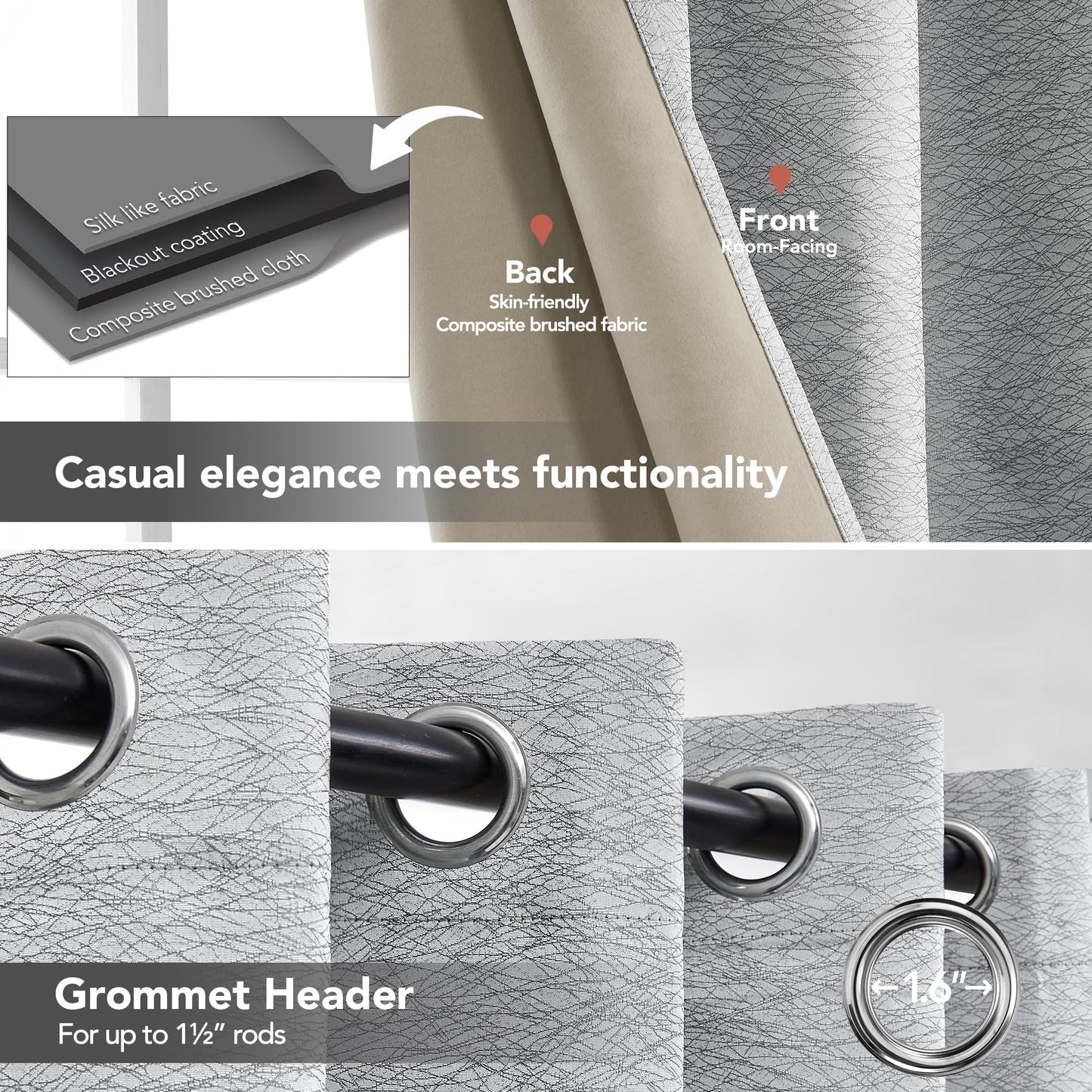 Pink Jacquard Blackout Curtains, 52x63 Inch