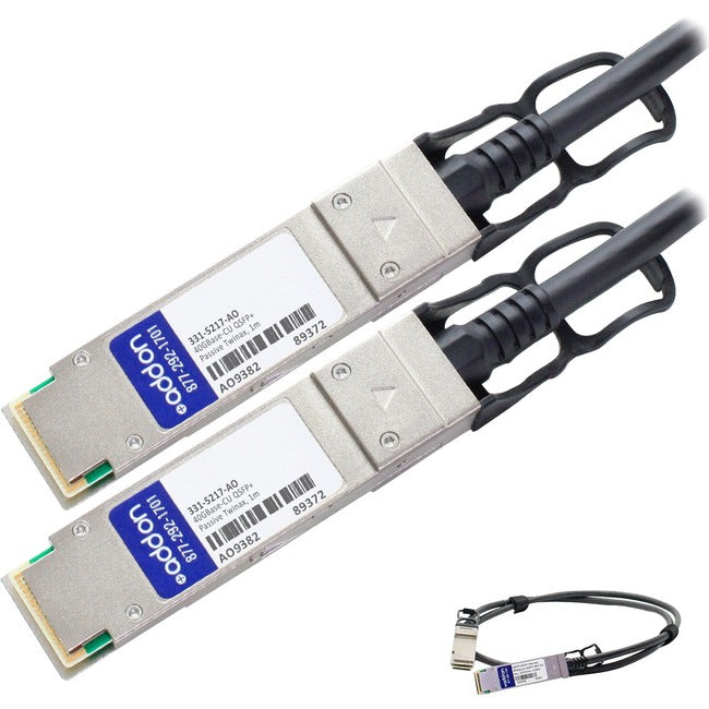 AddOn Dell 331-5217 Compatible TAA Compliant 40GBase-CU QSFP+ to QSFP+ Direct Attach Cable (Passive Twinax, 1m)