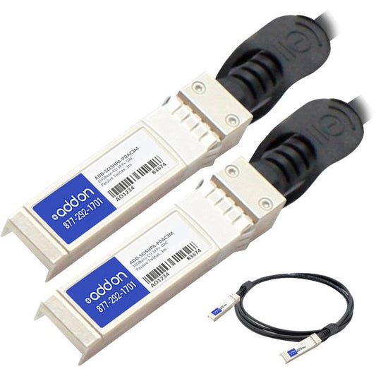 AddOn Cisco SFP-H10GB-CU3M to HP 487655-B21 Compatible TAA Compliant 10GBase-CU SFP+ to SFP+ Direct Attach Cable (Passive Twinax, 3m)