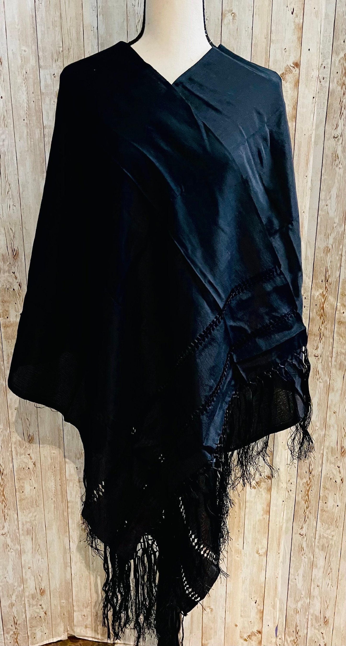 Authentic Mexican Silk Shawl Wrap Reboso Mexicano De Artiseda
