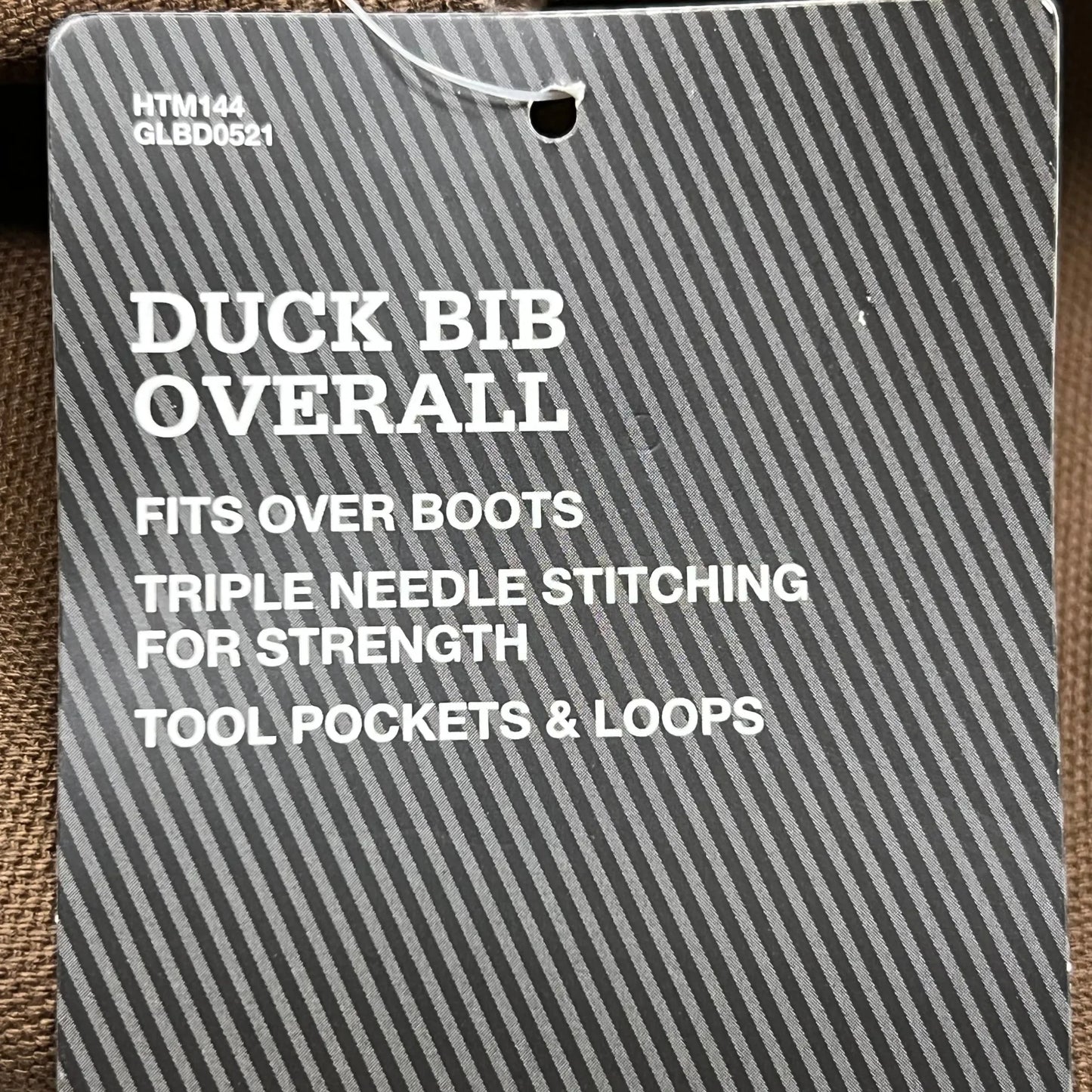 DICKIES Classic Highback Duck Bib Overall Mns 50X30 Rinsed Timber Brown DB100RTB