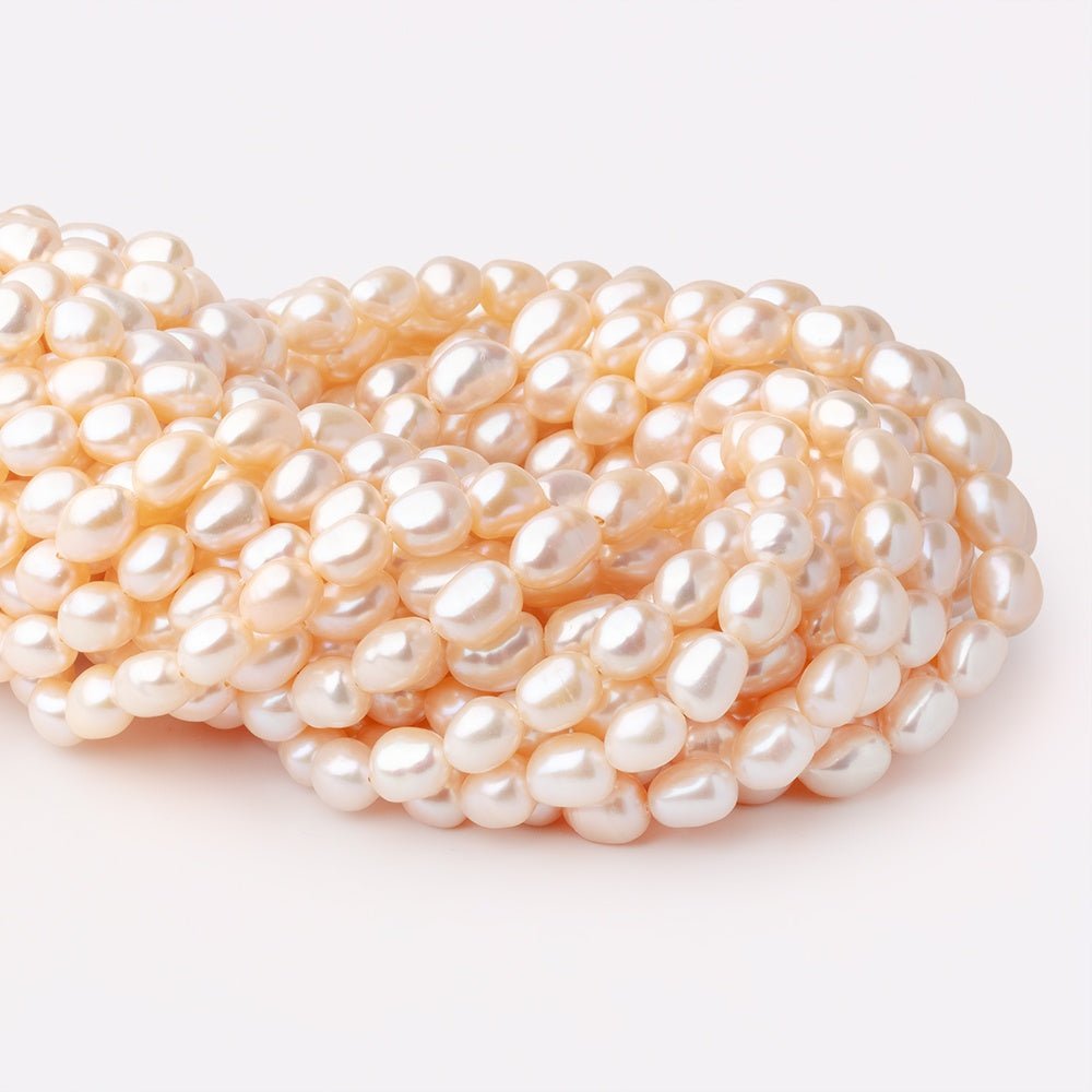 9.5-10.5mm Peach Baroque Freshwater Pearls 15.5 inch 35 Beads