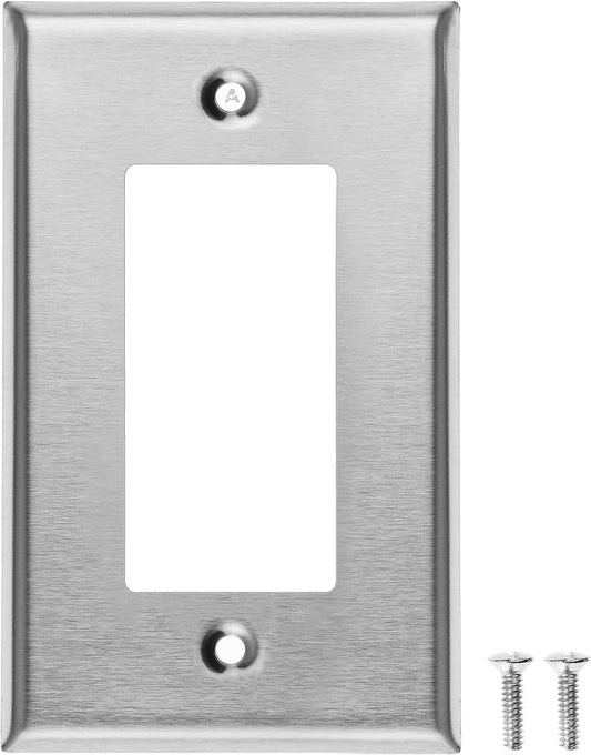 1 Gang GFI, Stainless Steel Decora Switch Wall Plate Cover, Standard Size