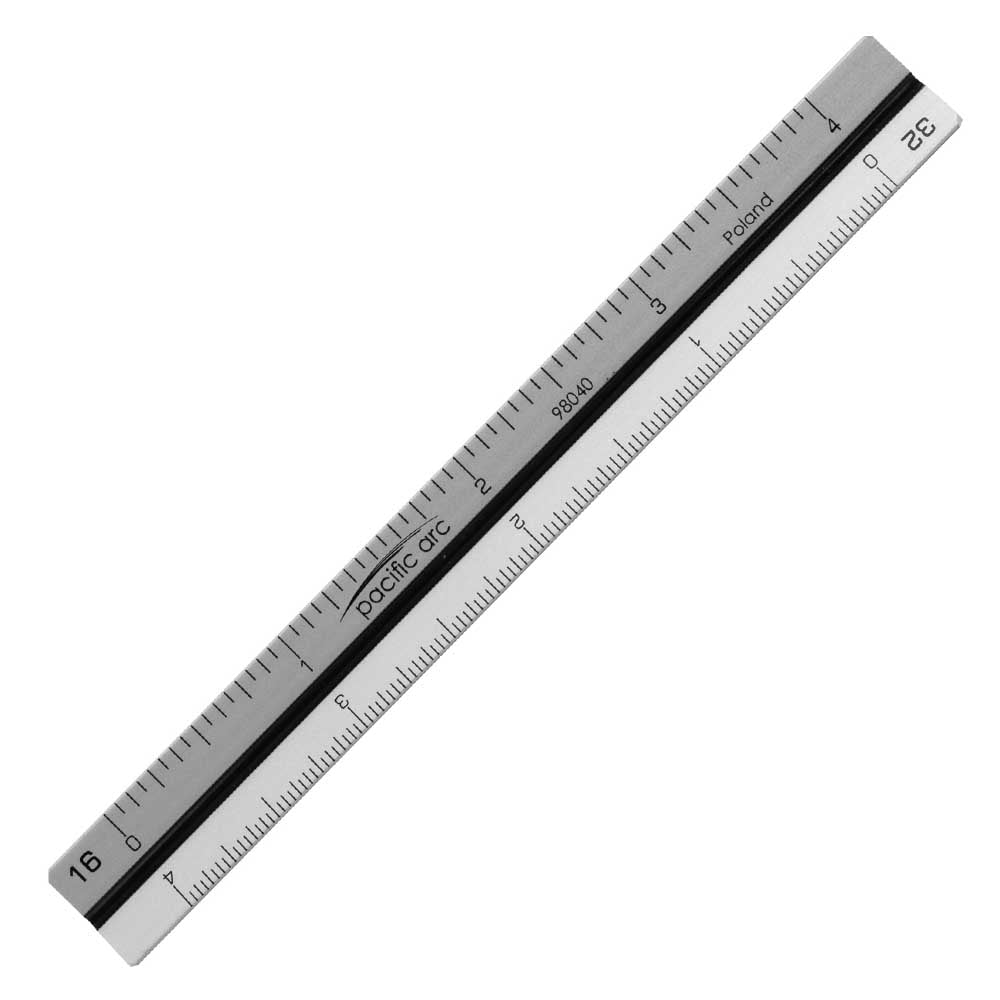 Pacific Arc - Professional Aluminum Triangular Scale - Architecture Scale - 12 inch / 30cm or 4 inch/ 10cm - For students and professionals - Great for Drafting, Architecture, Engineering, and Art