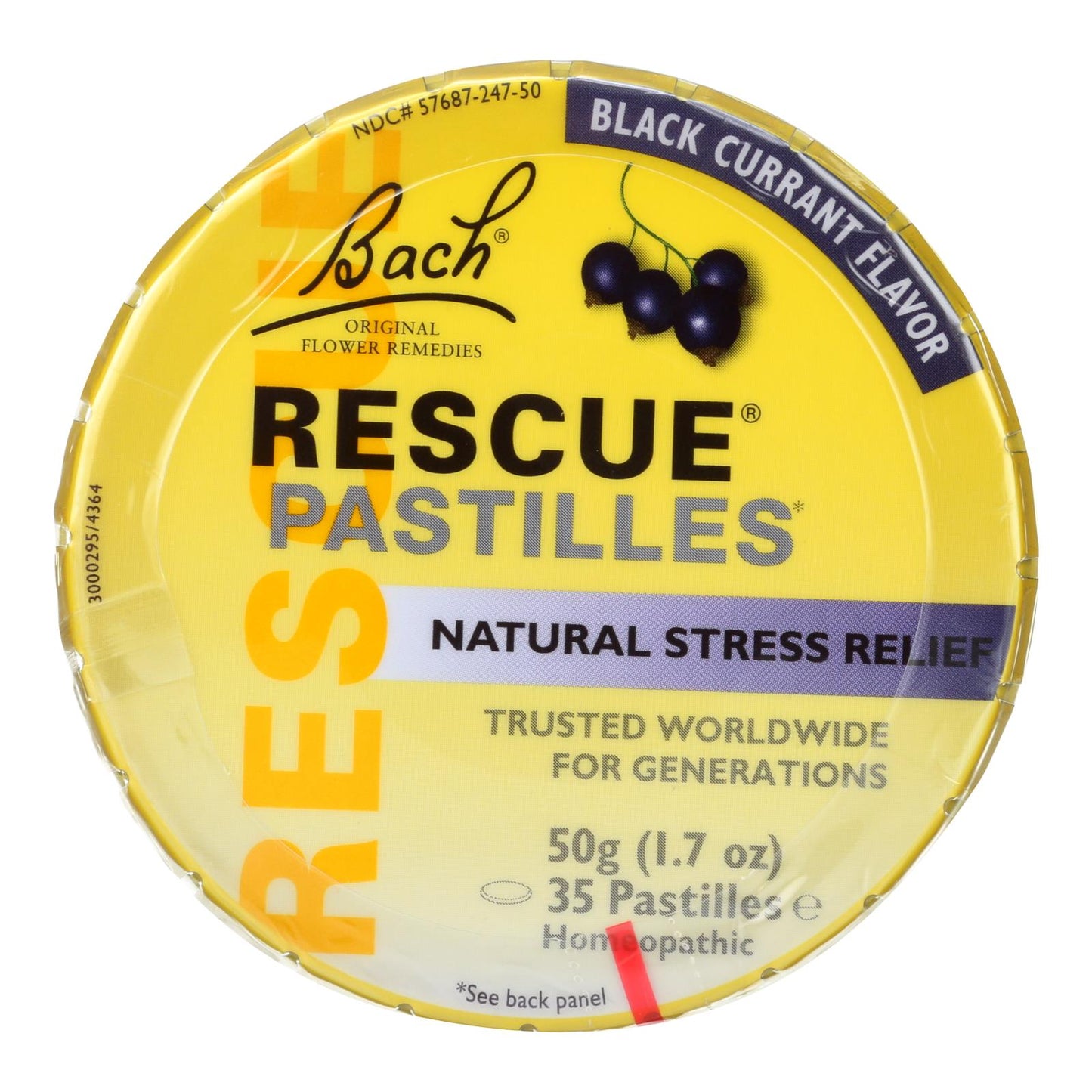 Bach Flower Remedies Rescue Pastilles Black Currant - 1.7 Oz - Case Of 12