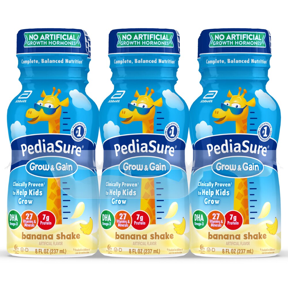 PediaSure Grow & Gain Kids’ Nutritional Shake Banana Ready-to-Drink 8 Fl Oz Bottles
