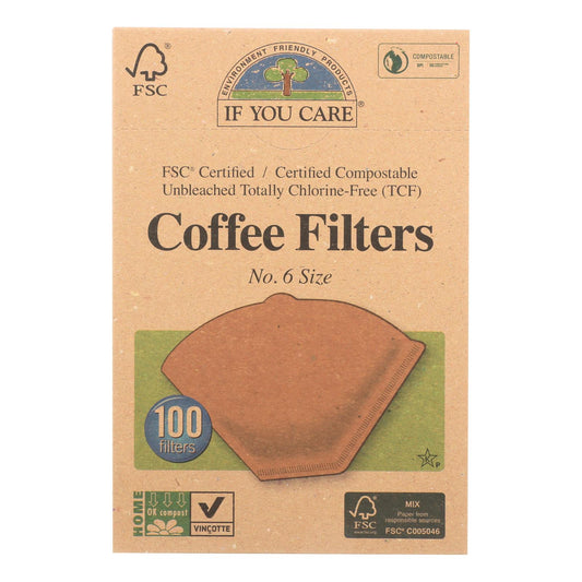 If You Care Coffee Filters - Brown - Cone - Number 6 - 100 Count