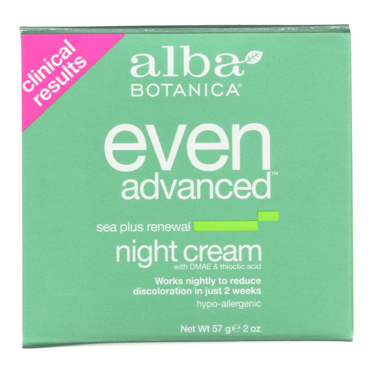 Alba Botanica - Natural Even Advanced Sea Plus Renewal Night Cream - 2 Oz