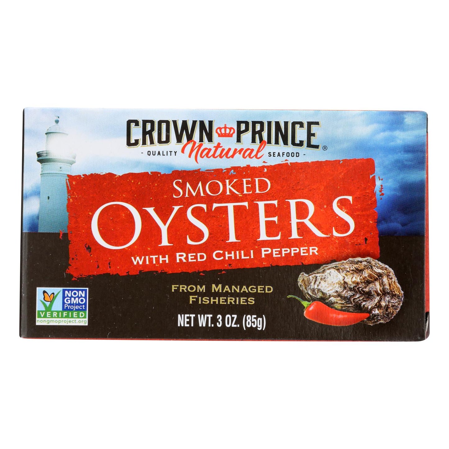 Crown Prince Oysters - Smoked With Red Chili Pepper - Case Of 18 - 3 Oz.