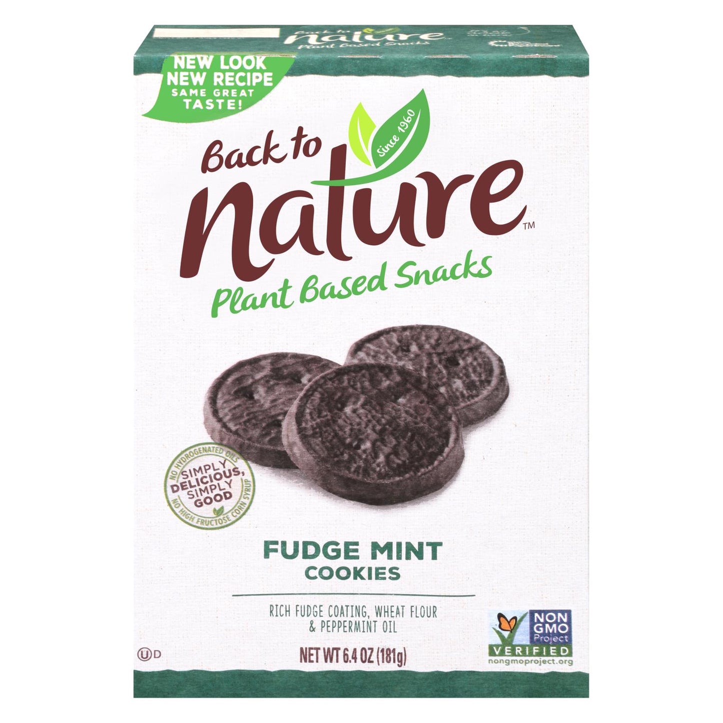 Back To Nature Cookies - Fudge Mint - Case Of 6 - 6.4 Oz.