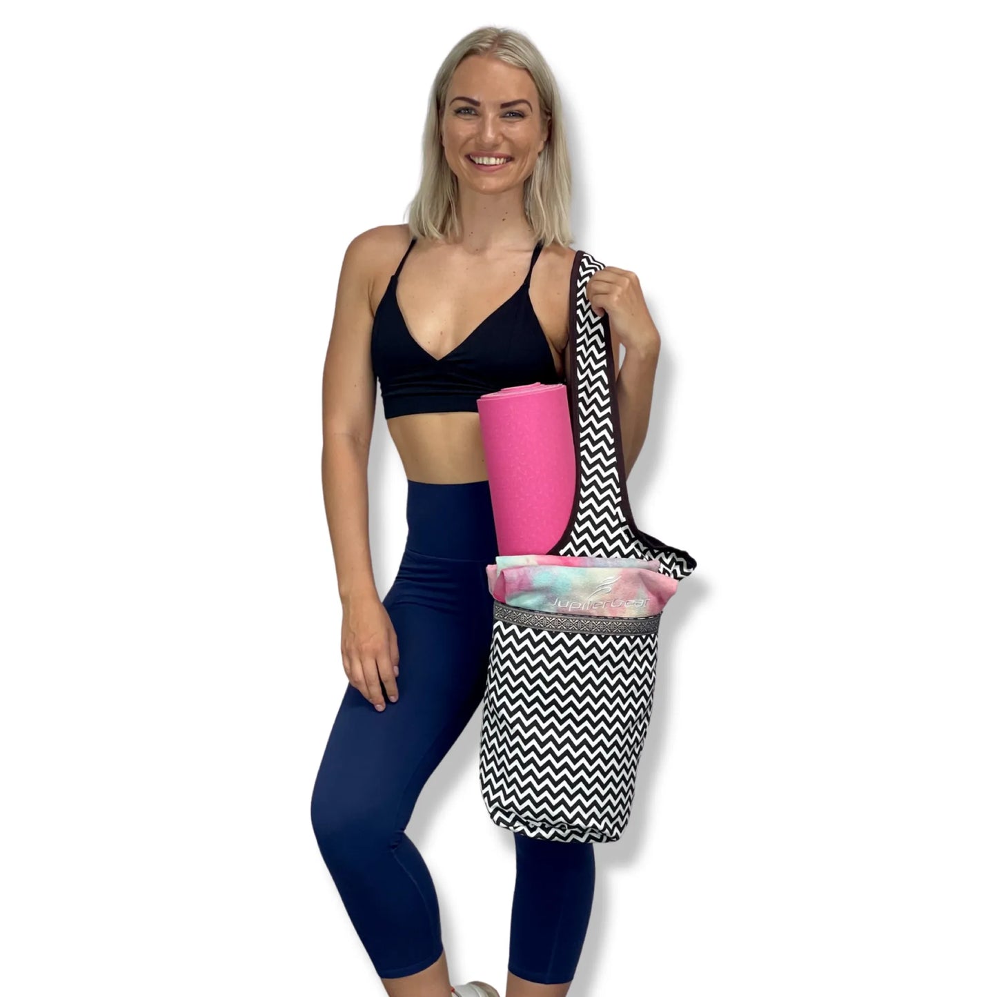 JupiterGear Yoga Mat Carrying Tote Bag with Large Size Pockets | Multipurpose and Fit Most Size Mats