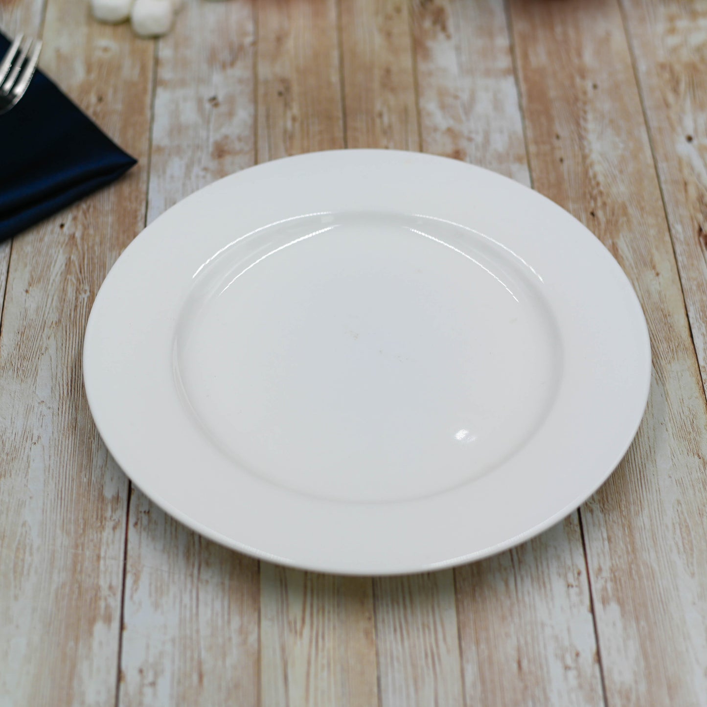 Professional Rolled Rim White Dinner Plate 9" inch | 23 Cm