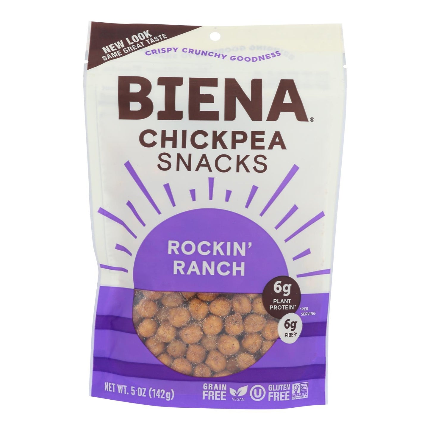 Biena Chickpea Snacks - Rockin' Ranch - Case Of 8 - 5 Oz.