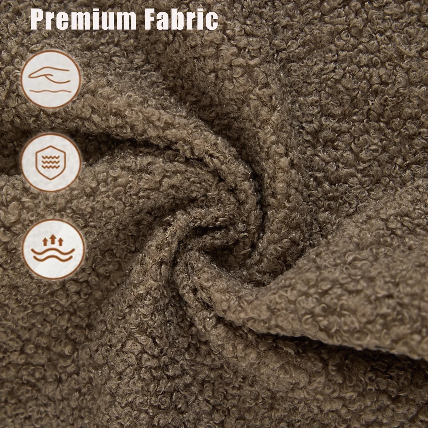 128"Minimalist Cloud Sectional Couch ,Modern Couches ,4-Seater ,No Assembly,Two modular sofa,Boucle Teddy Fabric, upholstered , anti-wrinkle fabric,Brown