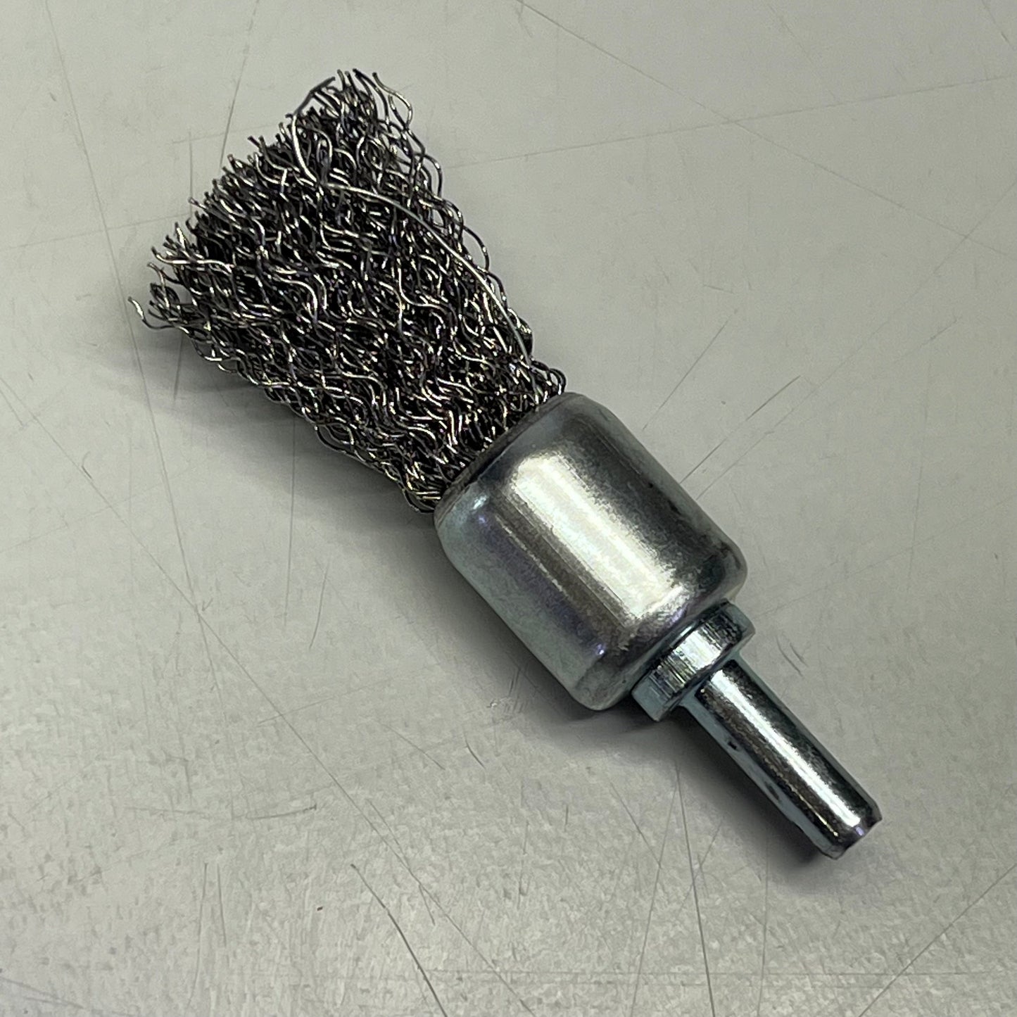 (5 PACK) Crimped Wire End Brush Stainless Steel 3/4" Dia 5/8" Post Chrome