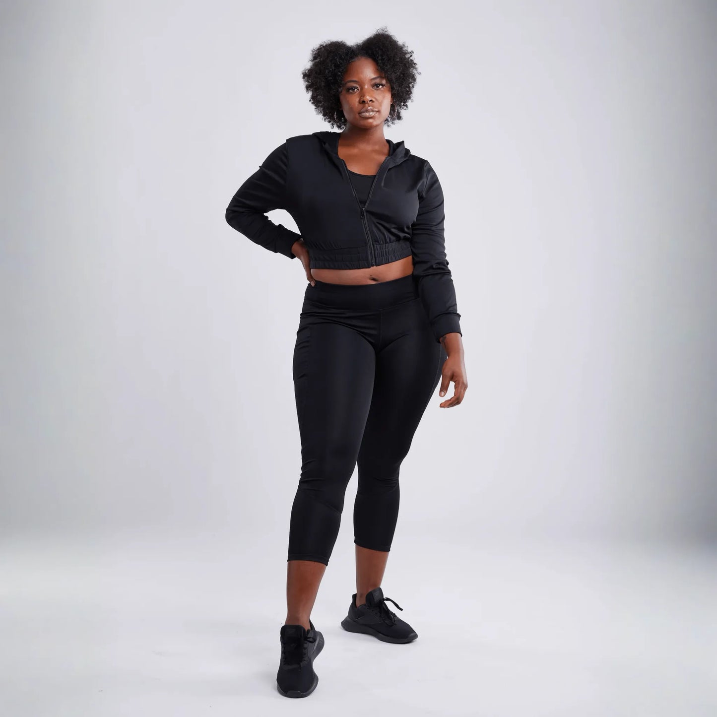 JupiterGear Athletic Zip-Up Crop Hoodie Jacket