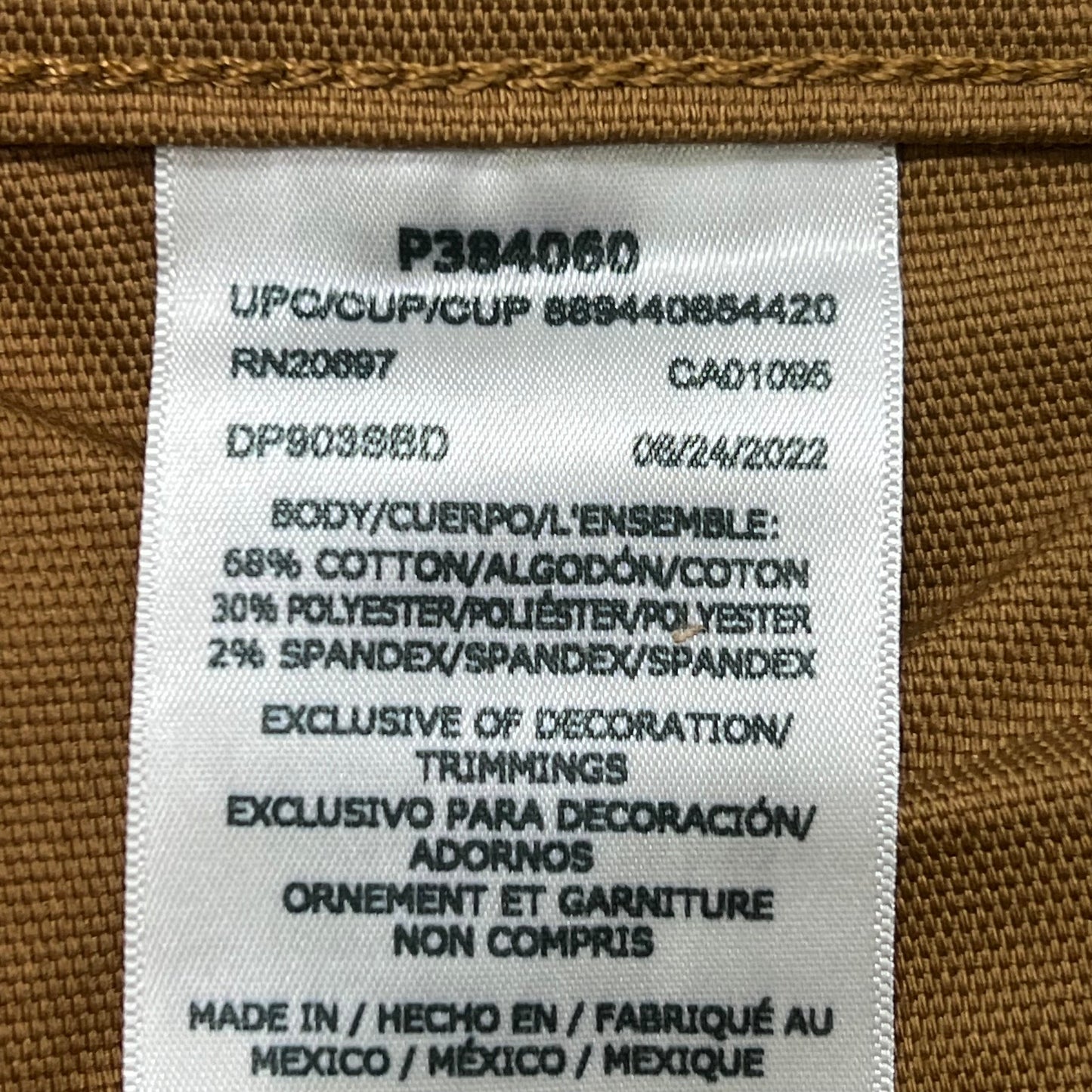 DICKIES Flex Regular Fit Double Knee Pant Men's Sz 38X34 Stonewashed Brown Duck
