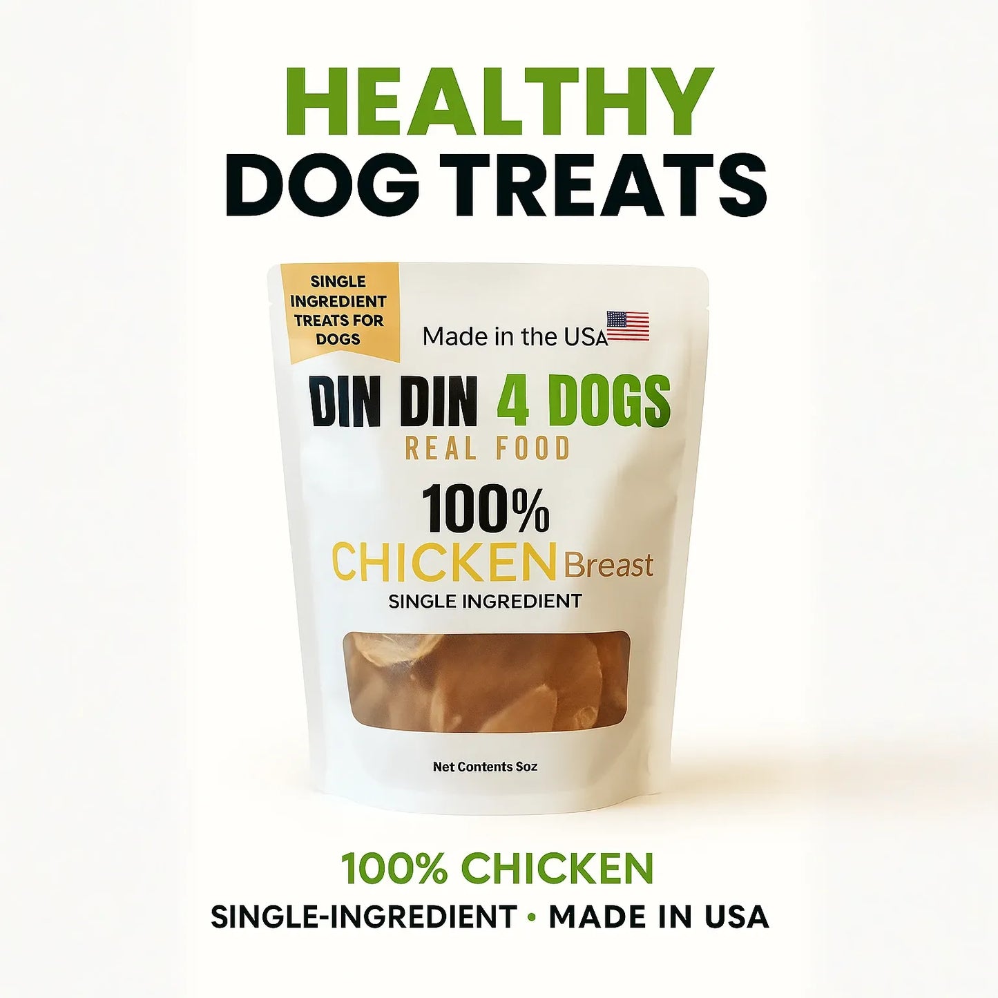 Chicken Treats Dog Treats, 5 Ounce Bag, Single Ingredient, High Protein