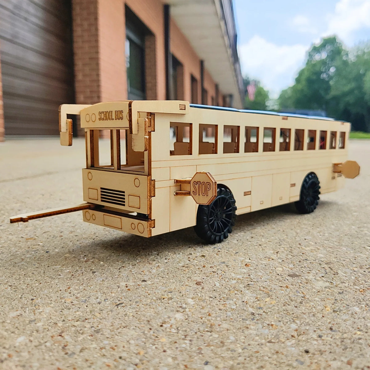Dual Power School Bus STEM Kit – Build, Paint & Personalize | Battery + Solar Powered - 🆕 New Arrivals, All Products, 🎨 Arts + Entertainment, 🎨 Hobbies + Creative Arts - Little Red General Store